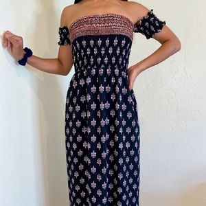 boho maxi off shoulder dress